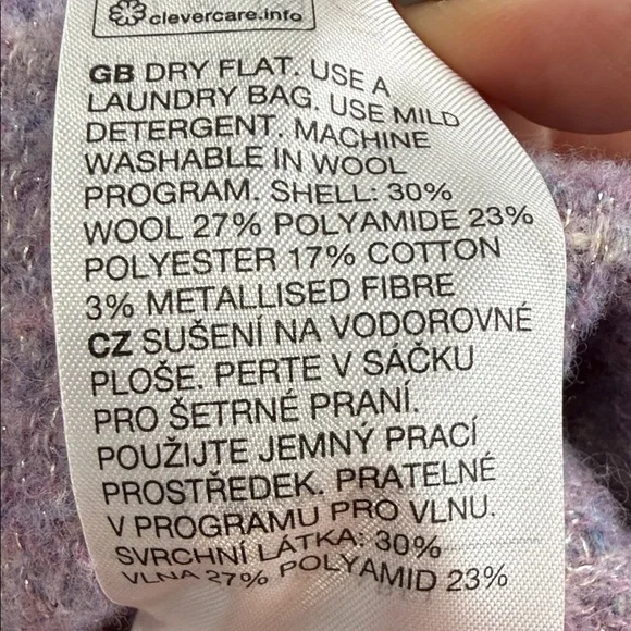 & Other Stories Lavender Tweed Cropped Button Cardigan - Picture 5 of 12